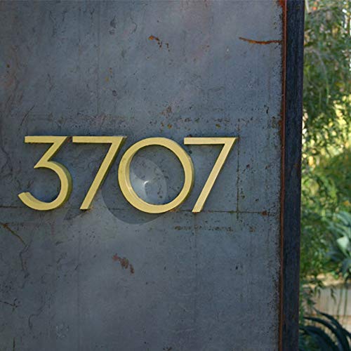 Hasware Floating House Number 6 Inch Stylish Door Numbers Alphabet Plaque Street Home Address Numerals (Golden, 8) #TOP5