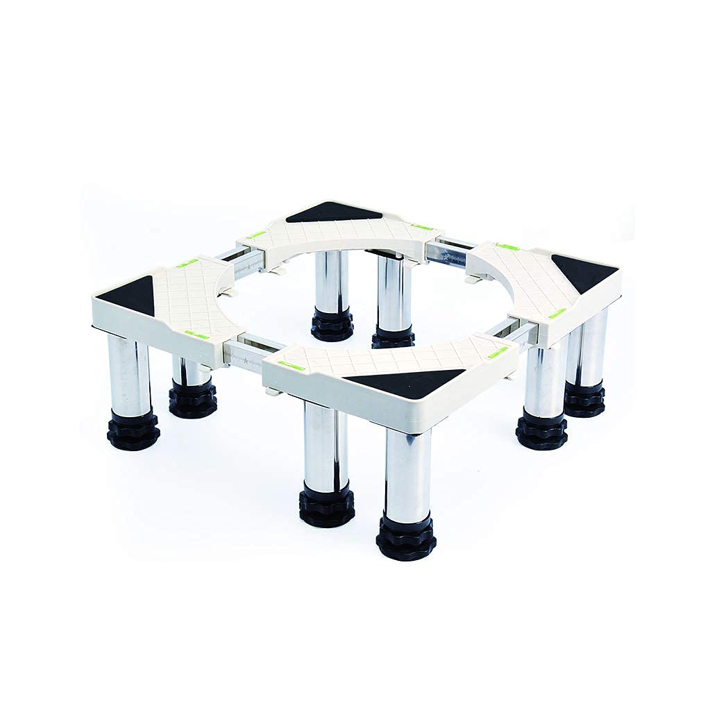 Soporte para Lavadora con Ancho Ajustable y Ruedas con Bloqueo, Carrito Universal para electrodomésticos (lavadoras y refrigeradores), Base Resistente, fácil de Mover.