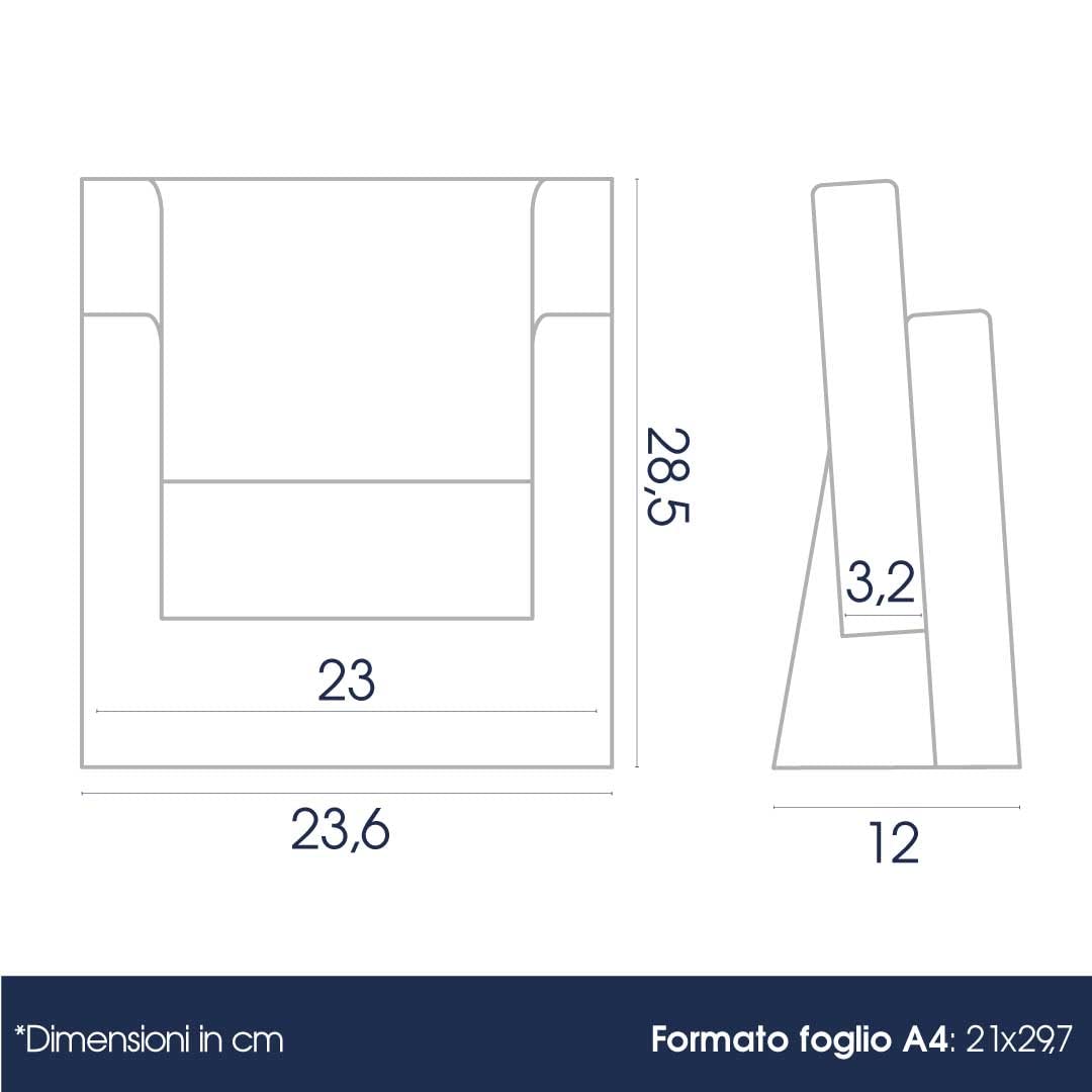 Danieli | Expositor porta folletos de mesa con 2 plazas A4 de acrílico transparente - Expositor de mesa - Expositor para volantes, tarjetas, portadocumentos y tarjetas (3)