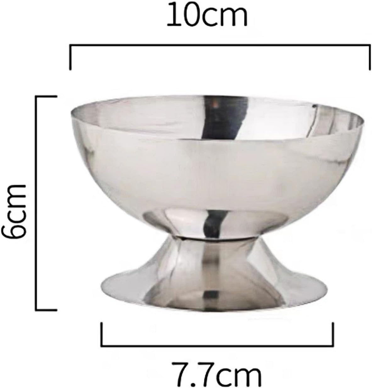 Stainless Steel Dessert Cup Reusable Salad Cup Dessert Bowl Stable Pudding Milk Jelly Ice Cream Cup Bowl for Cafe Families, Hotels, Restaurants
