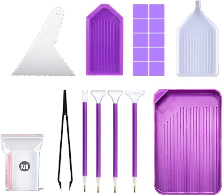 29PCS DIY Diamond Painting Tools and Accessories Kits, Multiple Sizes Painting Pens for Adults to Make Diamond Art Craft Tweezers Glue Diamond Correction (29PCS)