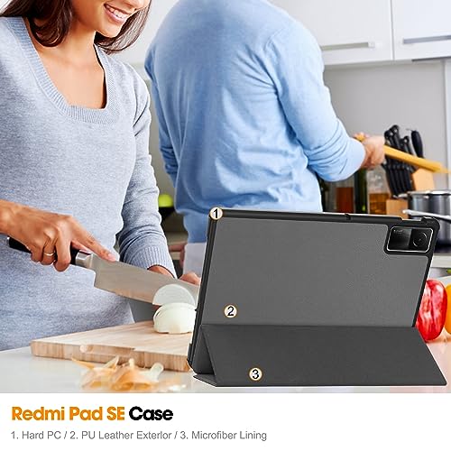 Coque arrière rigide Redmi Pad SE 11 pouces support intelligent gris - 6