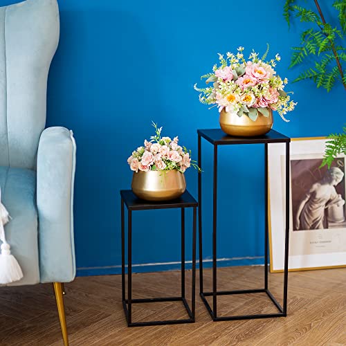 Inweder Black Plant Stand Set Of 3 Metal Plant Stand, Tall Flower Stand, Cylinder Pedestal Stands For Parties, Wedding Centerpieces For Tables, Corner Planter Pot Rack For Living Room, Home Decor #TOP3
