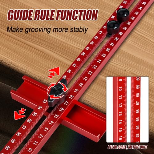 4-in-1 Aluminiumlegierung Fräszirkel Router Fräsen Nut Halterung Einstellbare Oberfräse Schablone Aluminium Frästisch Einsatzplatte für Holzbearbeitungsbänke, Fräservorrichtungen (MM)