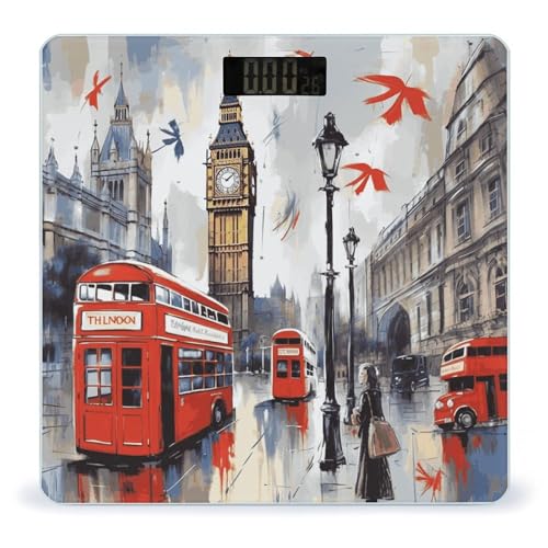 Balanza digital de vidrio templado London para baño