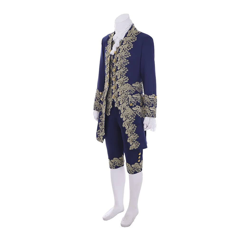 Costume rococo pour homme du XVIIIe siècle - Robe baroque des années 1700 - Ensemble veste et pantalon - Tenue prince d'Halloween