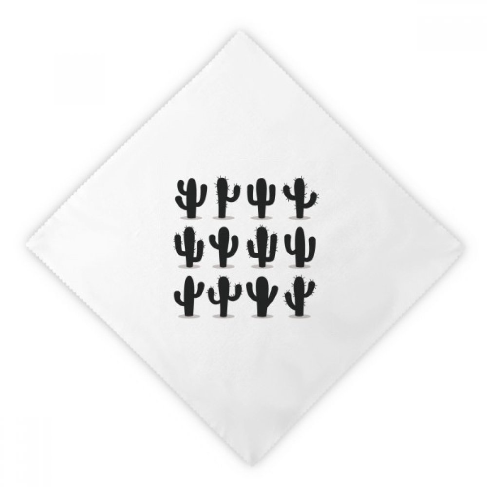 Serviettes en tissu Cactus haut de gamme - Set de table réutilisable blanc