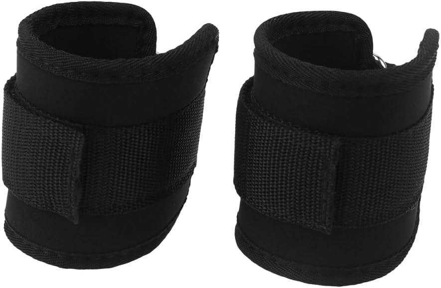 Miniatura 9 de BESPORTBLE Juego de 2 pesas de tobillo para muñeca, hebilla de anillo en D, entrenamiento de piernas con peso para piscina o gimnasio, color negro