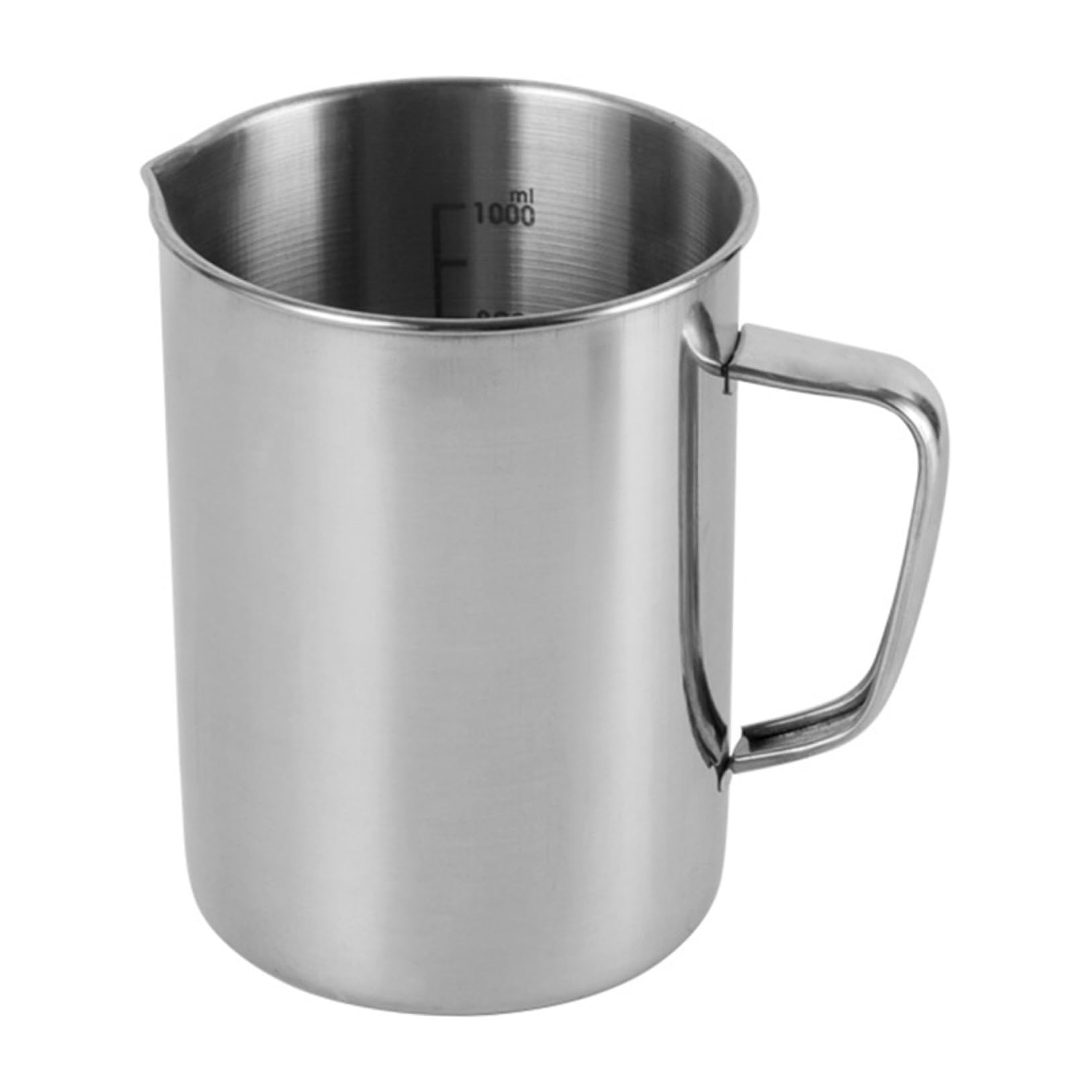 UKCOCO Pichet Doseur en Acier Inoxydable de 1 Litre avec Bécher Gradué pour Laboratoire de Chimie Et Usage Domestique, Couleur Argent.