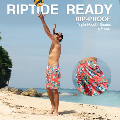 Image of Kanu Surf Men's Big Viper Extended Size Stripe Swim Trunk