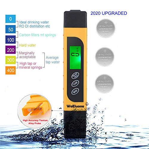 【2020 Upgraded】TDS Meter Digital Water Tester,WoEluone Professional 3 in 1 TDS,Temperature and EC