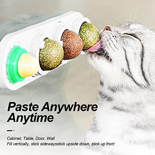 Catnip Brinquedos para Gatos, Bolas comestíveis de lanche de gato seguro com catnip natural saudável