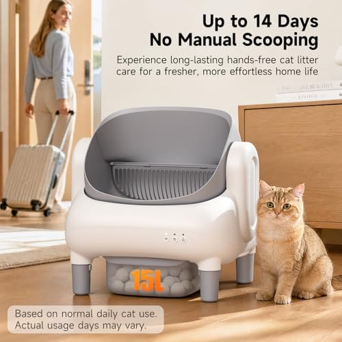 Zovbenc Automatic Litter Box, App Control, Open-Top with Safety Sensors - 3
