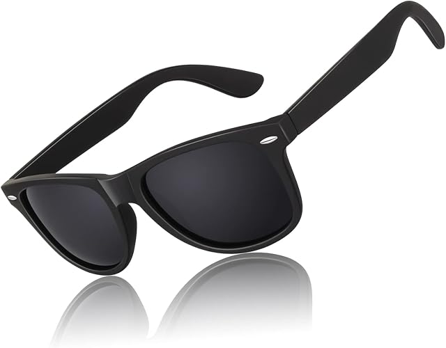 CGID Lunettes de soleil polarisés rétro pour hommes femmes 80s UV400 Protection
