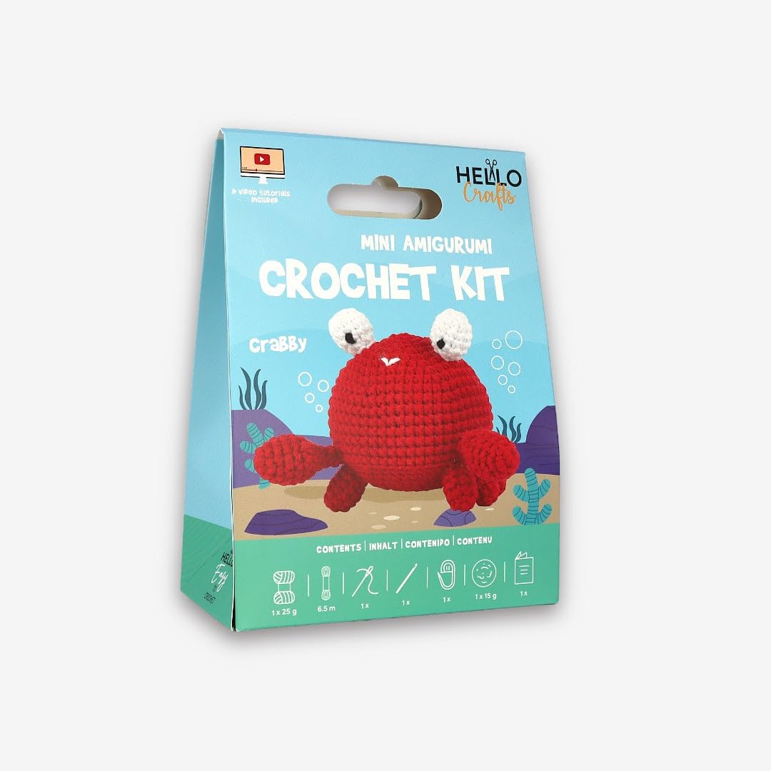 Knitty Critters - Mini Amigurumi - Crabby Crab | DIY Crochet Kit