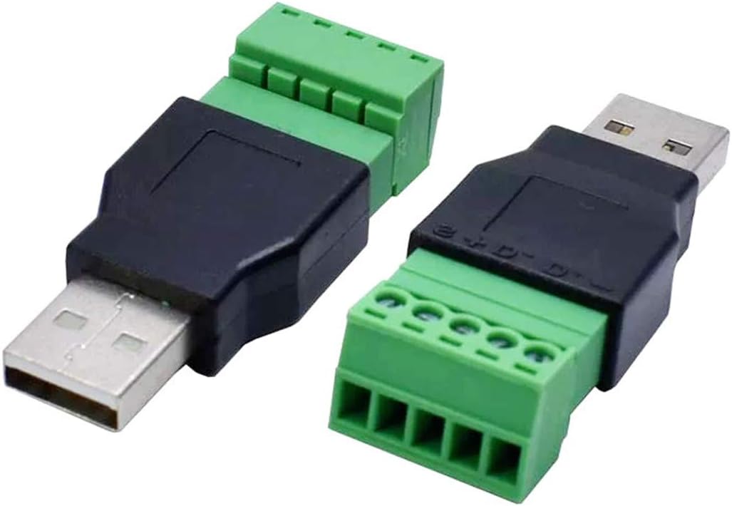 MH USB Connector, USB 2.0 Type A USB Turn Terminal, Avoid Welding Plugs Adapter Connector Jack 4 Pin 4 Pin Screw Terminal Plug I.40263988