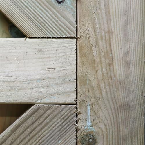 6ft Heavy Duty Wooden Garden Gate, Feather Edge Fully Framed Flat Top Treated Timber Door for Outdoor Pathway Home Access, 180cm High x 90cm Wide - Image 5