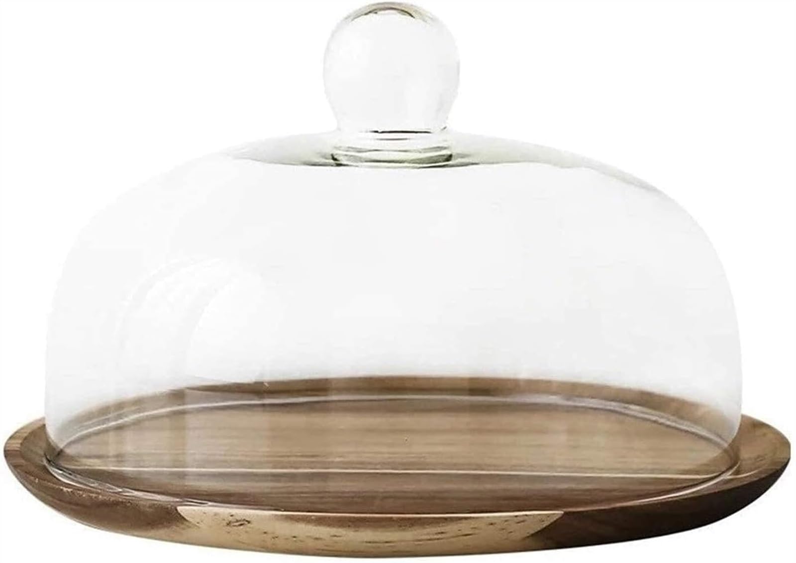 Mdybf One Color Cake Dome With A Tray Household Pastry Box Retro Bread Tasting Tray Transparent Glass Dustproof Food (Size : 20.3 * 20.3 * 15.5Cm)