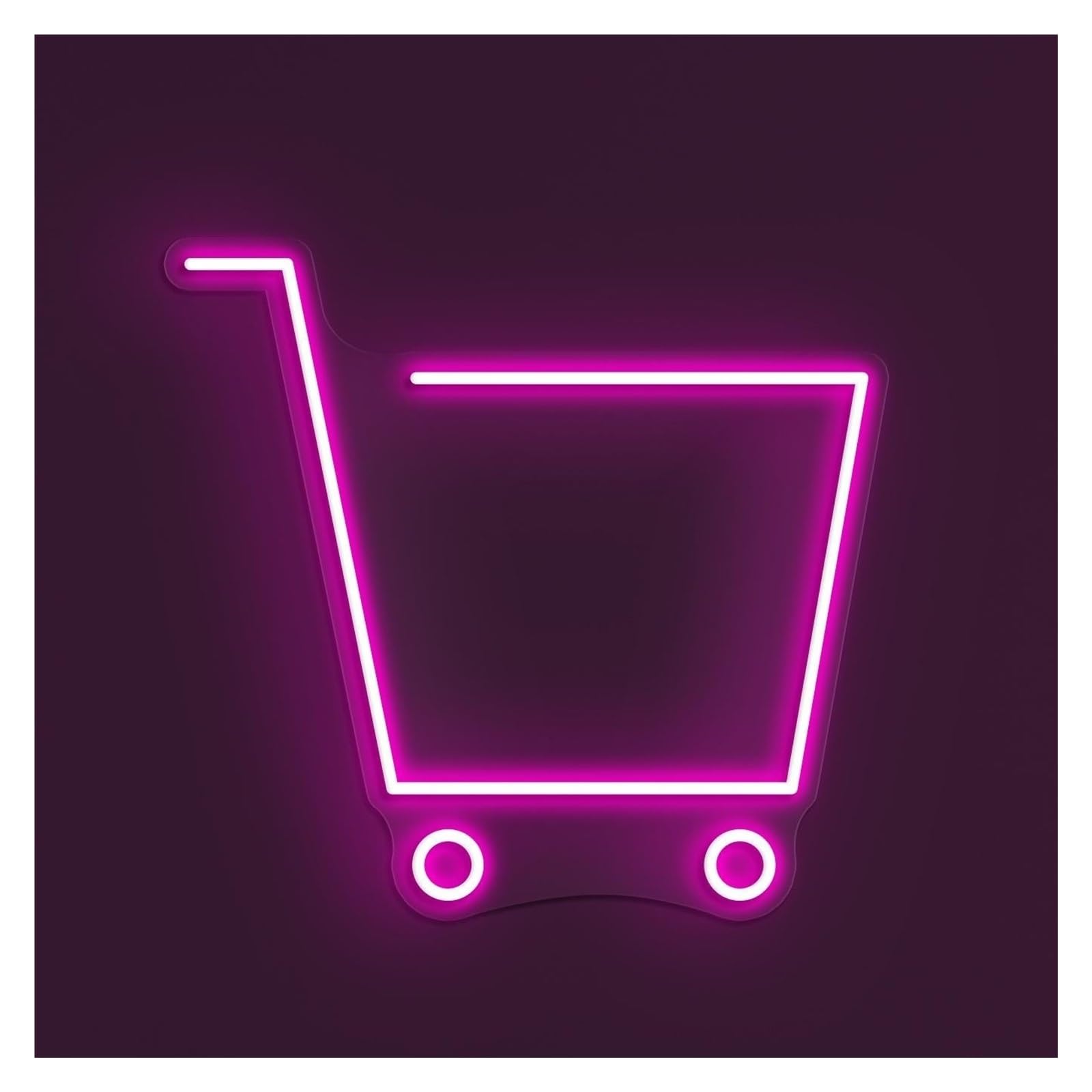 Rongch Rose Red Hanging Art Signs Shopping Cart Neon Sign Handmade, Suitable For Store Shop Decor With Brightness Adjustable 38Cm(Rose Red)