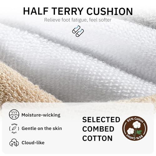 CLOSEMATE No Show Ankle Socks for Women Cushioned Low Cut Non Slip with Silicone Grips 6 Pairs4