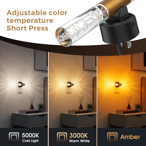 Image of L LOHAS LED Motion Sensor Night Light, Amber-3000K-5000K, Rotating, 2 Pack