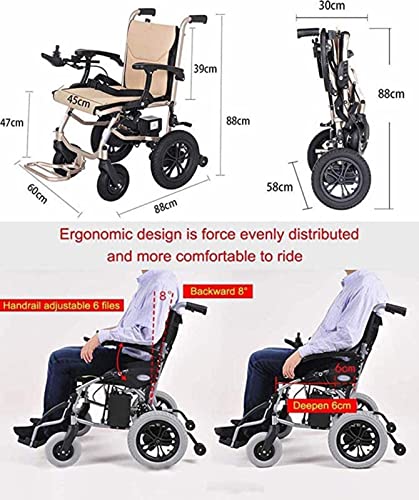 Silla de ruedas eléctrica, diseño plegable ligero con control de palanca de mando para una fácil movilidad, uso en interiores y exteriores