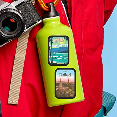 Image of Travel Aesthetic Vinyl Journal Stickers for Phone Case,Laptop,Notebook,Dairy,Water Bottle,School Bag,Etc Self-Adhesive Stickers Set of 50 (City Travel) 23X30X23 Cm