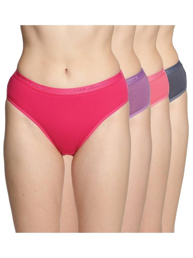 lux Women's High Coverage Outer Elastic Hipster Panties - Super Combed Cotton Elastane Stretch, Mid Waist, StayFresh Treatment, Pack of 4 (Colors & Prints May Vary)-picture-20