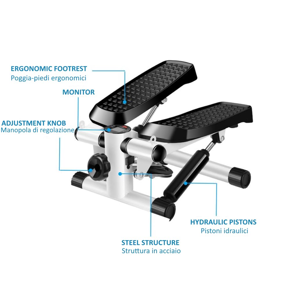 FFitness Fmms504B Stepper Domowy z Funkcją Up Down Swing, Przenośny i Oszczędzający Miejsce Stepper do Ćwiczeń w Domu