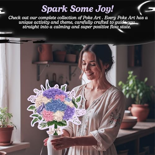 Image of Unwynd Poke Art Hydrangea Flower Bouquet Kit for Adults, Women and Teens