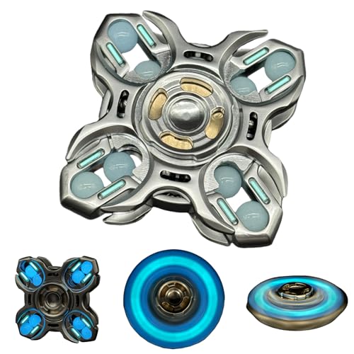 Future Punk Style EDC Hand Spinner Novelty Cool Zinc Alloy Fidget Spinner Stress Relief &Concentration Fidget Toys for Adults (Luminous Style)