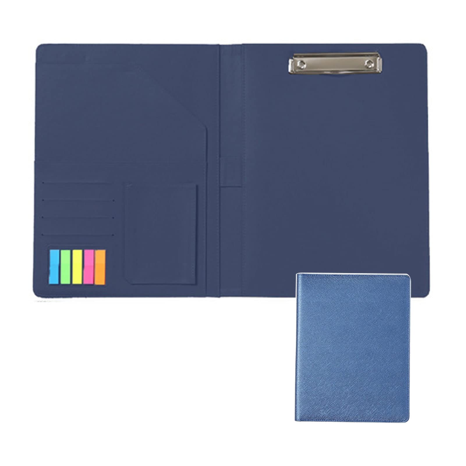 Porte Documents Portfolio Multifonctionnel A4 Folder Professionnelle Dossier De Conférence en Cuir avec Porte Cartes De Visite pour Les Femmes Hommes (Color : Blue)