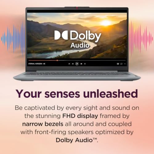 Image of Lenovo 15.6 inch FHD Laptop, Intel N150, 8GB RAM, 384GB Storage, Intel Graphics | (128GB UFS+256GB SD), 720p Camera With a Privacy Shutter, Business & Student Computer, Dolby Audio, Windows 11 Home, Grey