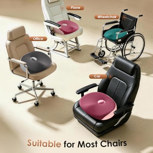 FLORICH Large Car Seat Cushion for Long Sitting, Ergonomic Memory Foam Driving Seat Cushion for Back & Sciatica Pain Relief, Non-Slip Washable Seat Cushion for Car, Driver, Office-Gray by FLORICH - Used condition - Image 4