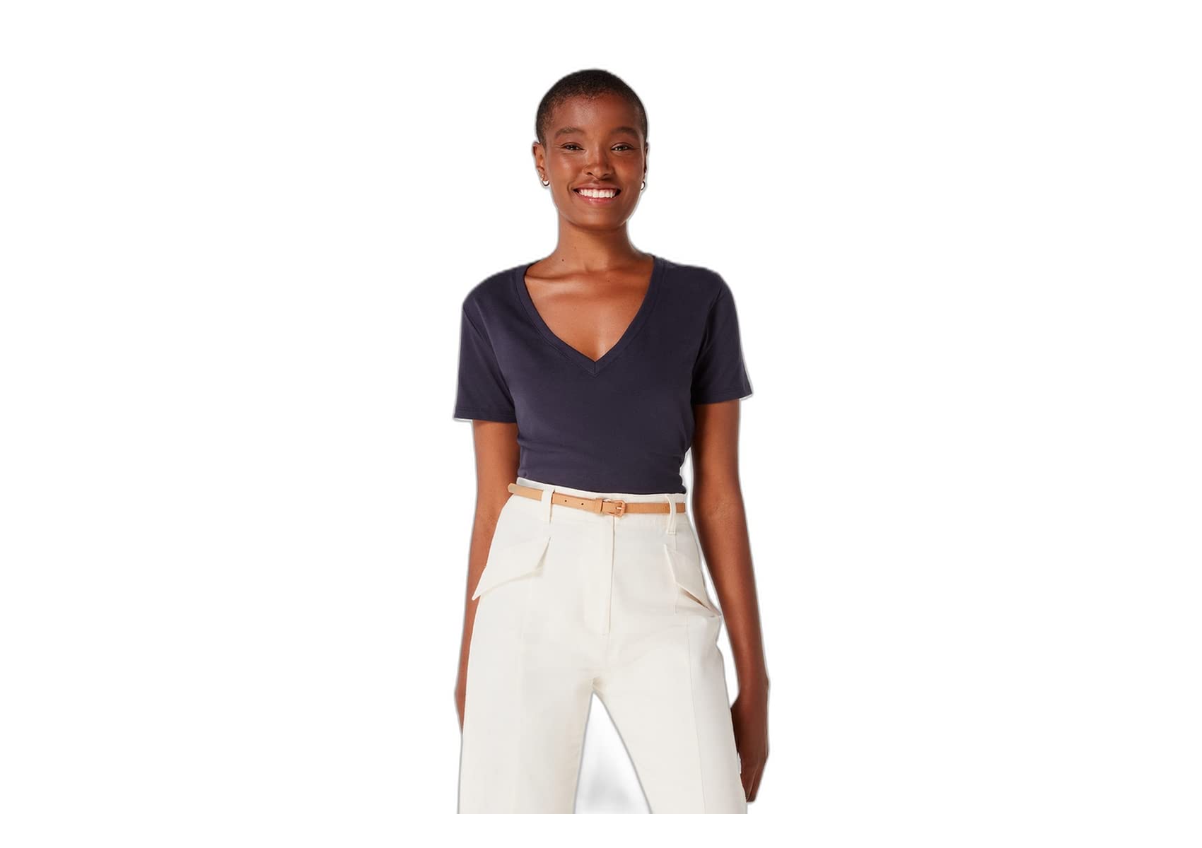 Camiseta Hering Feminina Básica Gola V