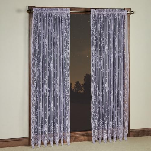 Luxury Sheer Polyester Wisteria Arbor Lace Window Treatment | Flower