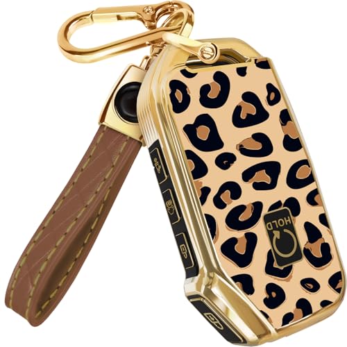 Lucrum Key Fob Cover for Kia TPU KeyFob Case & Leather Keychain
