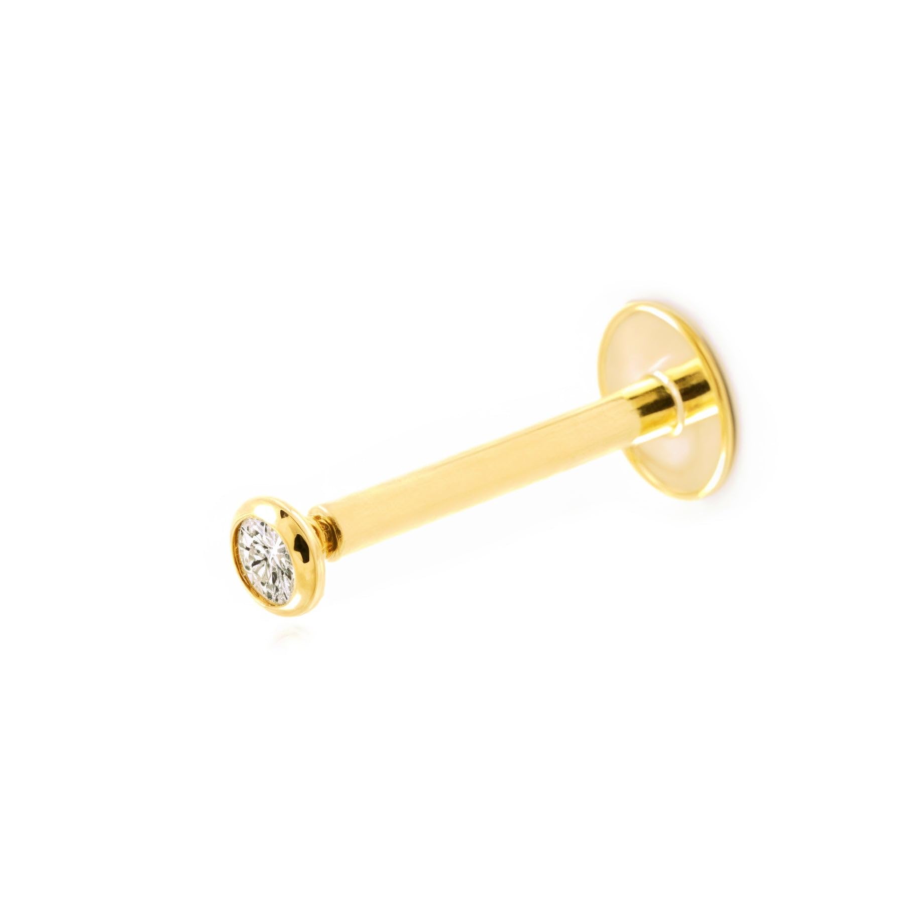 Monde Petit Piercing für Lippe Zirkon - Gelbgold 9 Karat (375) - Geschenkbox - Garantiezertifikat