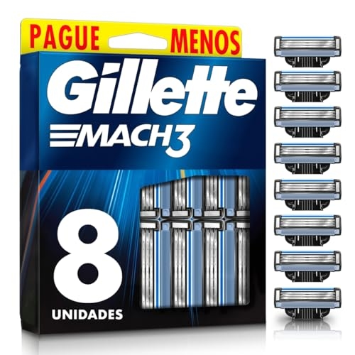 Gillette Mach3 - Carga para Aparelho de Barbear, Leve 8 Pague 6 (o pacote pode variar) Gillette Mach3 - Carga para Aparelho de Barbear, Leve 8 Pague 6 (o pacote pode variar)