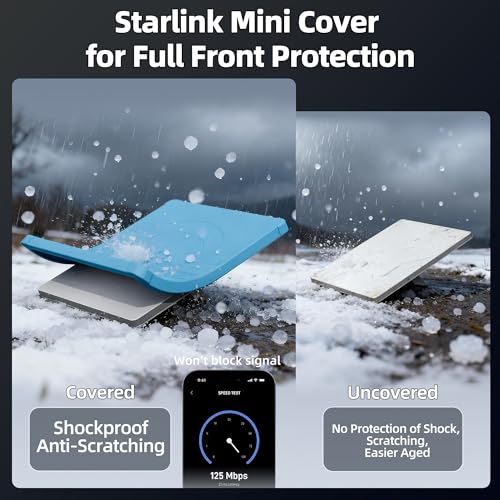Image of Blue Starlink Mini Cover, Starlink Mini Protective Cover Liquid Silicone Sleeve Accessories for Camping Outdoor Protector from Scratching Hailstone
