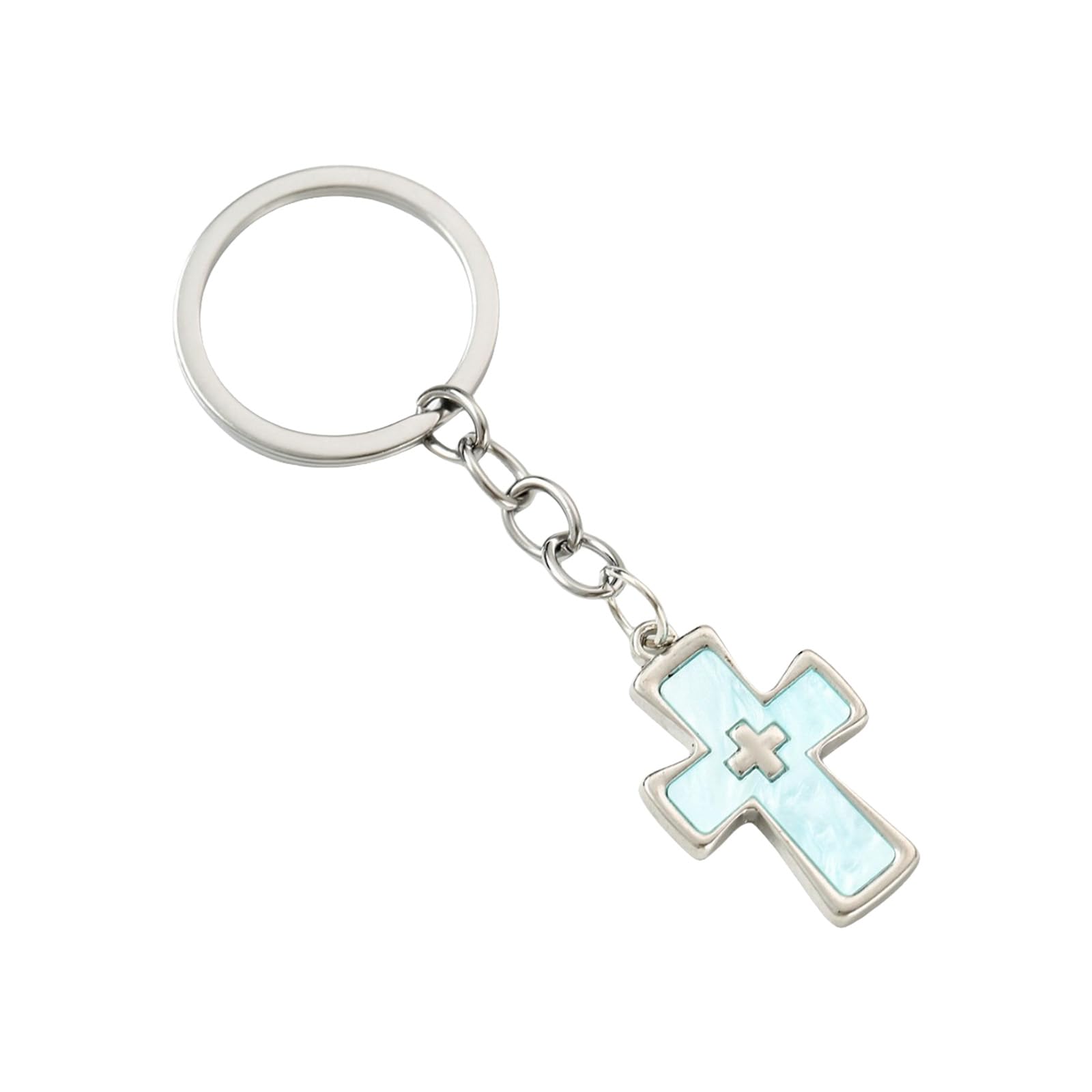APGLSXY Modern Alloy Double Crucifix Keychain Lightweight Decorative Accessory for Keys and Backpacks Bag Decoration Unique Keychain Jewelry