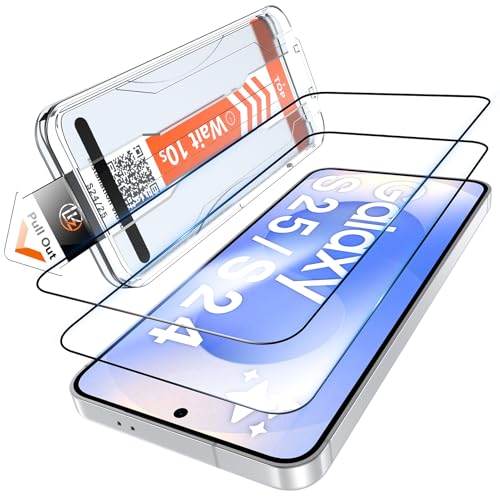 LK Schutzfolie für Samsung Galaxy S25/S24 für Panzerglas 2 Stück Vollständige Abdeckung Displayfolie 0 Staub & Blasen Panzerfolie Kratzfest Folie HD&Anti-Fingerabdruck für Samsung S25/S24 Glasfolie