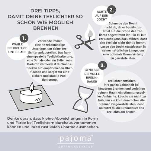 Miniatura 7 de Pajoma - Velas De Té Sin Perfume, 100 Unidades, Tiempo De Combustión: 8 Horas. Velas De Té Gastro, Durchmesser: 3,8 Cm