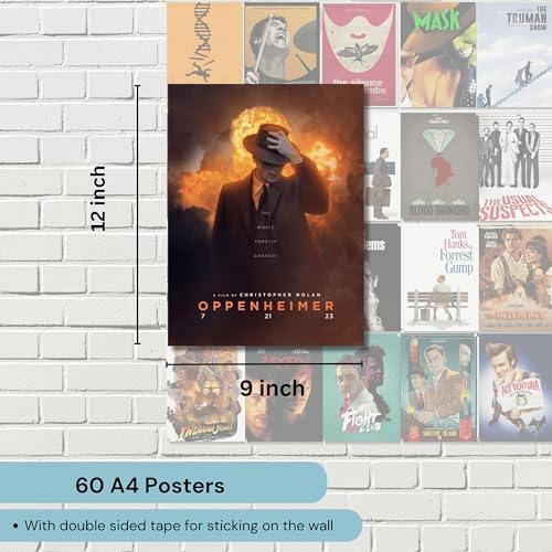 Image of Good Hope Set of 60 Bollywood & Hollywood Movie Posters, Iconic Film Collection for Home Decor Perfect For Bedroom Living Room Wall Decor Gift Wallpaper sticker Hostel Boys Girls (Hollywood, A6 (9x12 Inch))