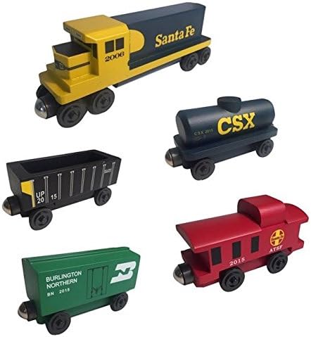 Whittle Shortline Railroad Yellowbonnet Railway GP-38 Diesel 5pc. Set - Wooden Toy Train Manufacturer