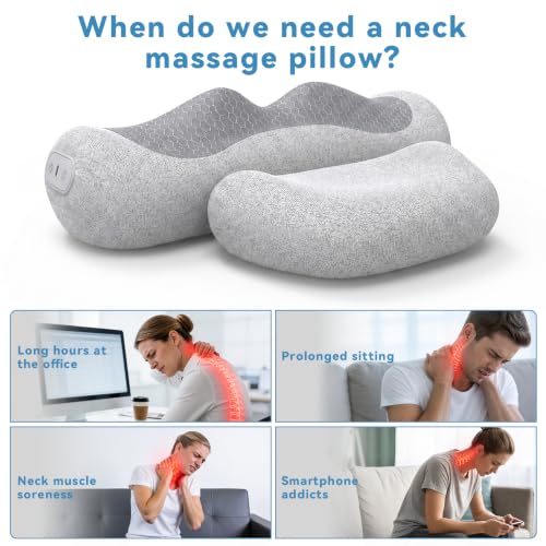 Yunari 3-in-1 Cordless Cervical Neck Support Pillow with Heat, Light Grey by Yunari - Used condition - Image 7