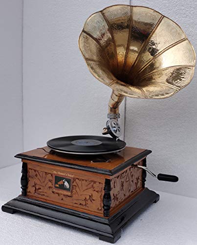 HMV Antique Vintage Replica Gramophone, Phonograph New Working Gramophone Speaker with Free one Songs Disk