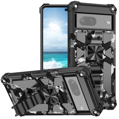Coque Google Pixel 10A antichoc et robuste avec anneau support motif militaire noir