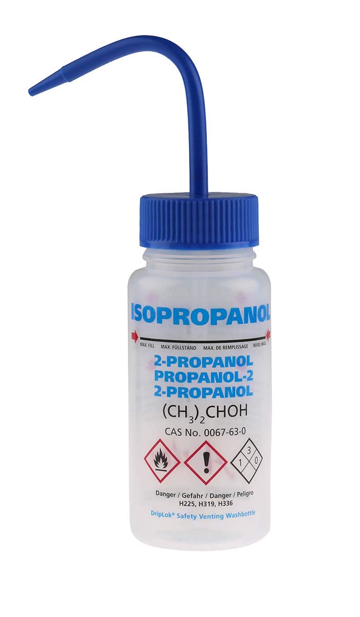 RS PRO LDPE Laborflasche 250ml Spritzflasche Weithalsig, Packung a 5 Stück
