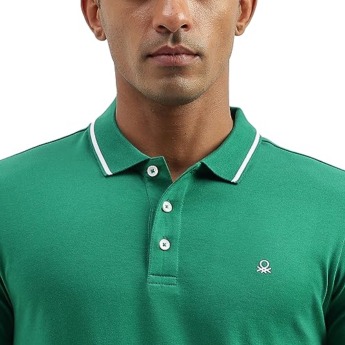 Image of United Colors of Benetton Men Cotton Blend Polo Regular Fit Shirt
